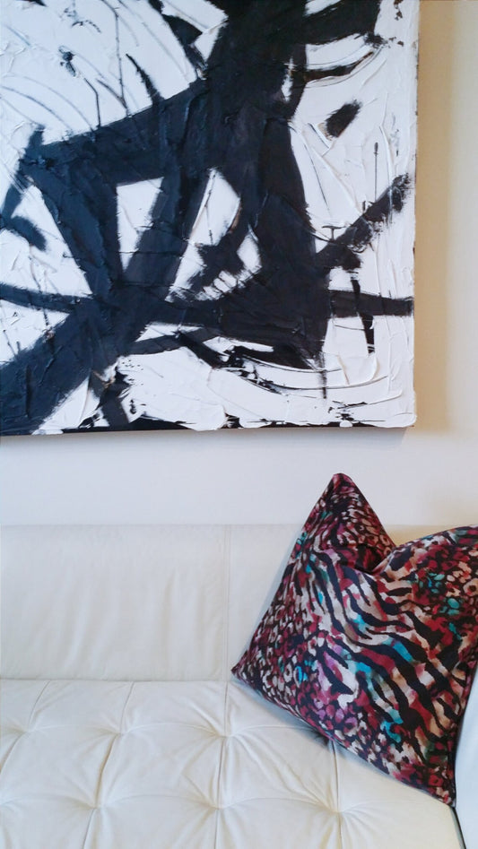DESIGNER ZEBRA + CHEETAH ANIMAL WATERCOLOR SILKY PILLOW COVER
