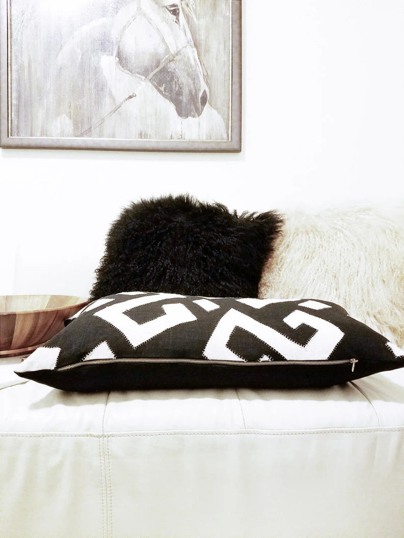 KUBA CLOTH BOLSTER PILLOW COVER
