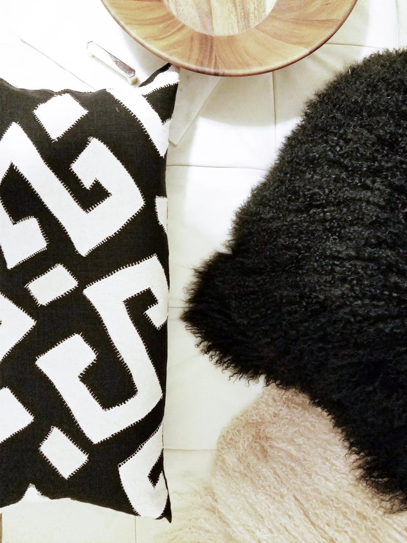 KUBA CLOTH BOLSTER PILLOW COVER